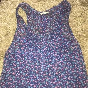 Sheer floral print tank top